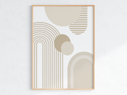 A4 Abstract Beige Print